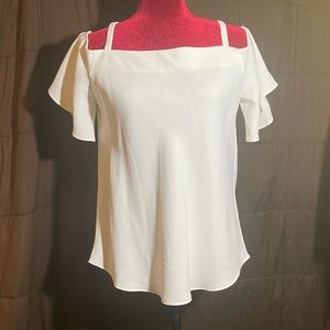 Ann Taylor White Off the Shoulder Blouse